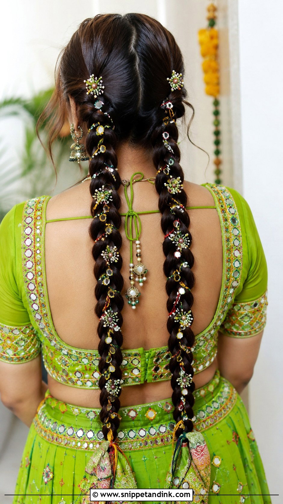 Twin Braids For Mehndi - Snippet and Ink - 20 Indian Braided Wedding Hairstyles