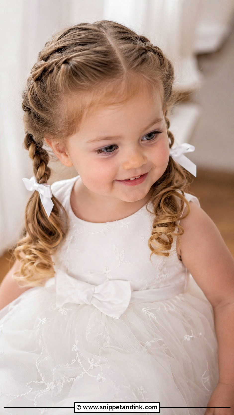 Twin Braids With Curls - Snippet and Ink - 20 Toddler Hair for Wedding Ideas