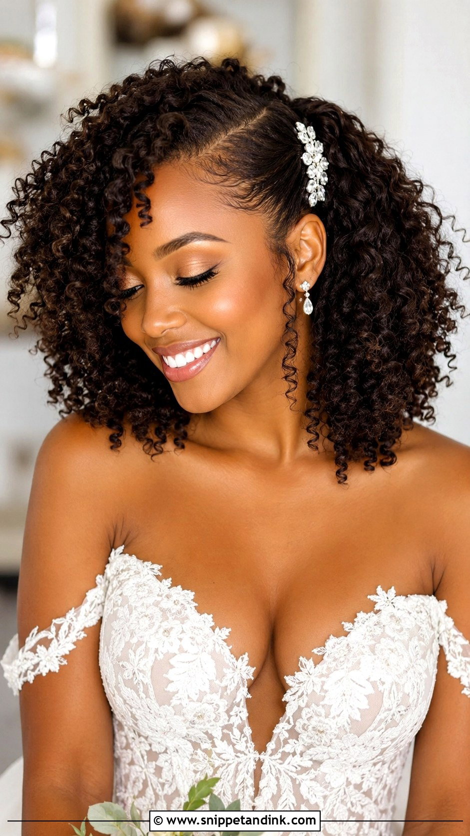 Twist Out Bridal Look - Snippet and Ink - 25 Black Hair Wedding Styles