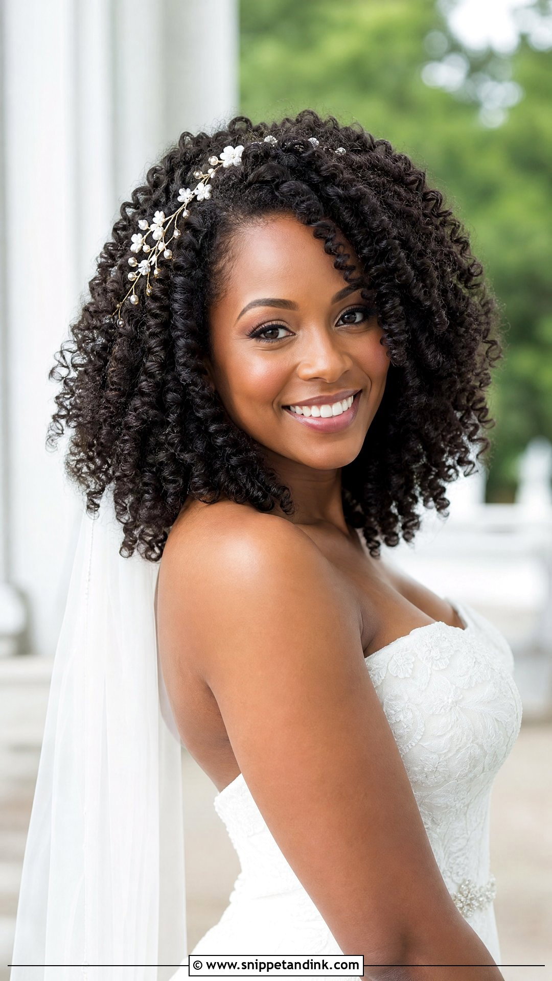 Twist Out Down Wedding Hairstyle - Snippet and Ink - 20 Natural Hair Styles for Brides