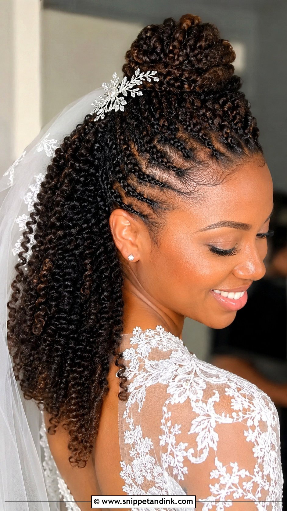 Twist Out Half Up Half Down - Snippet and Ink - 25 Natural Hair Bridal Hairstyles