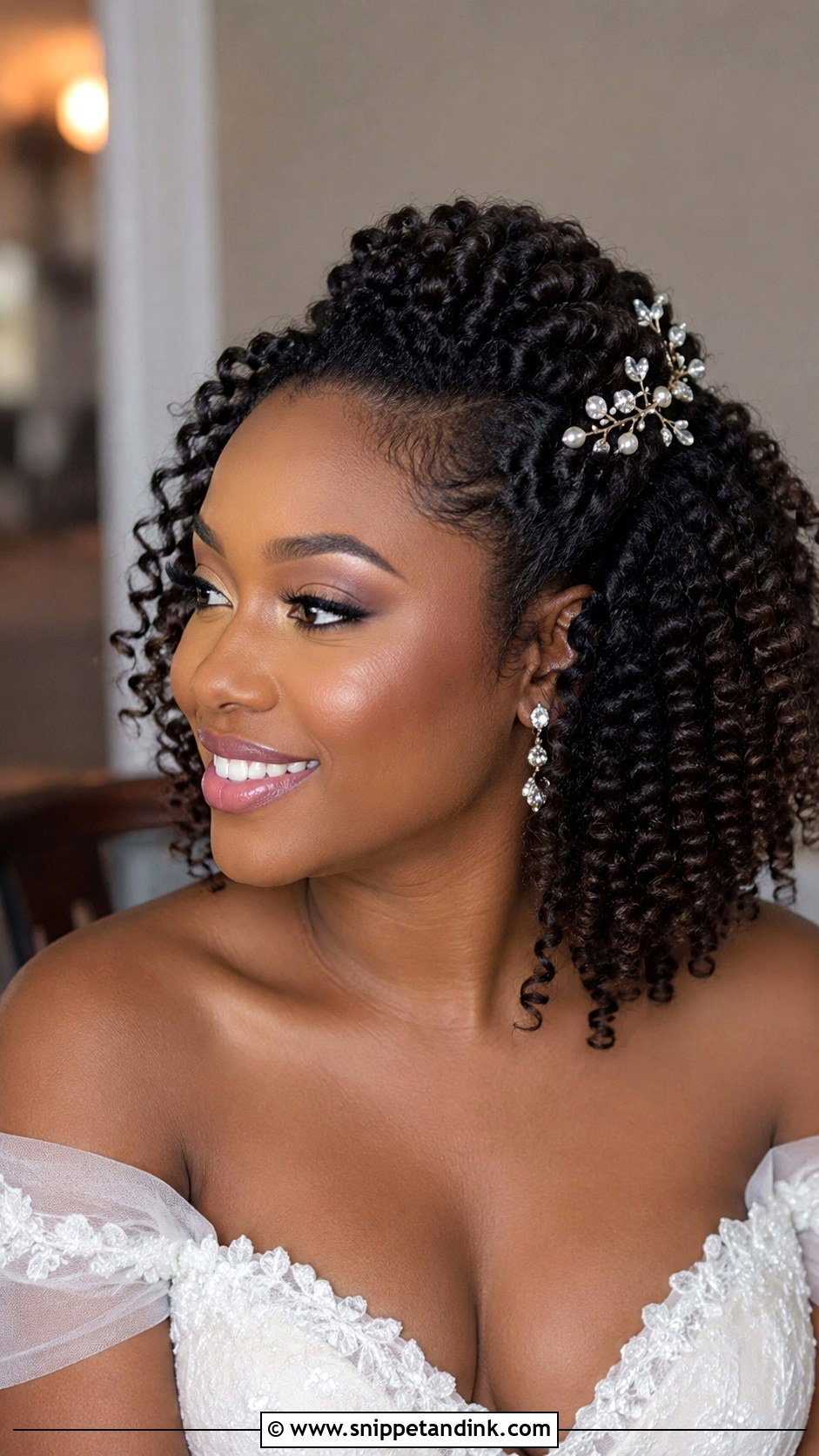 Twist Out Half Updo - Snippet and Ink - 20 African Bride Hairstyles
