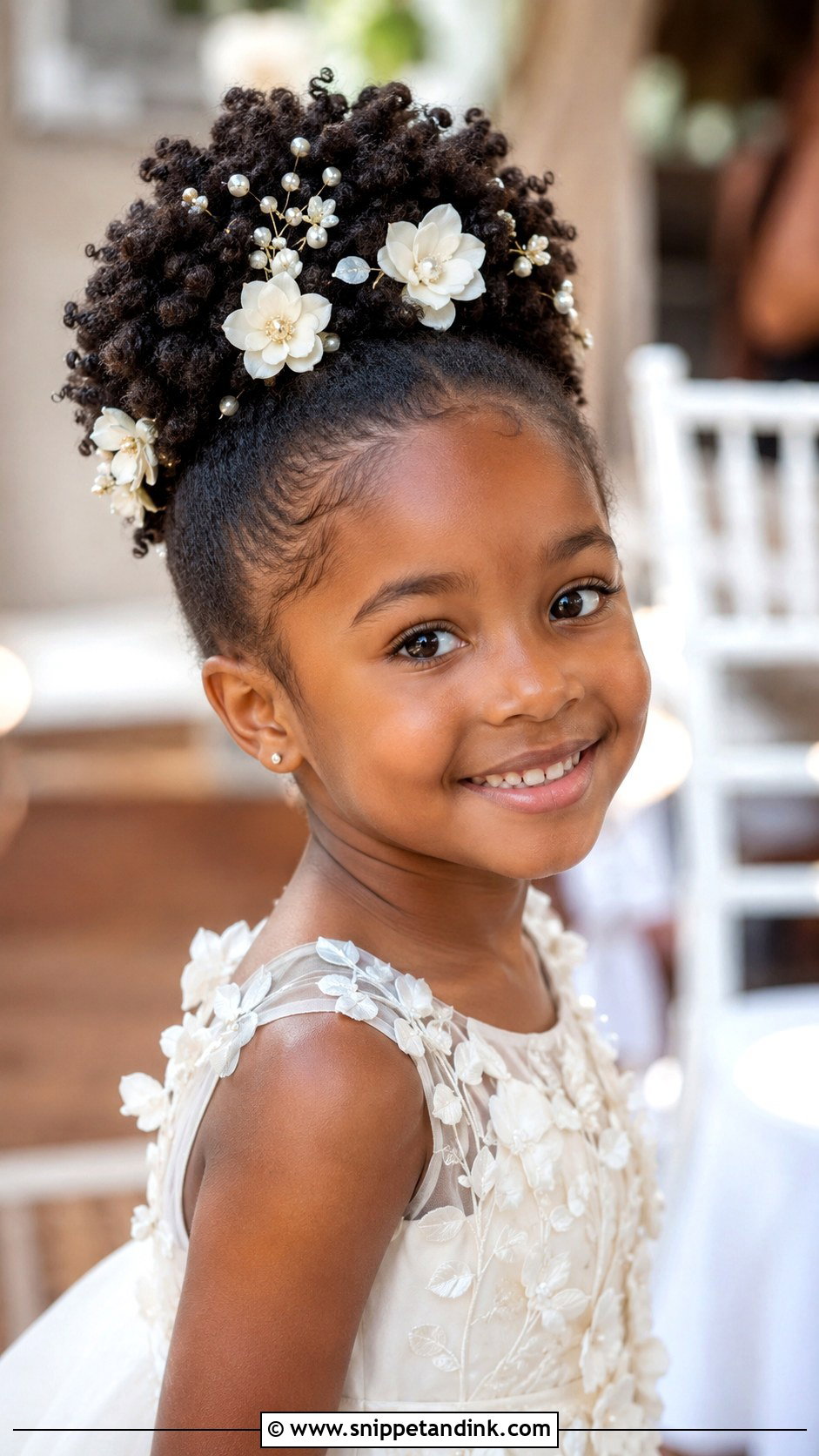 Twist Out Puff Bun - Snippet and Ink - 25 Flowergirls Hairstyle Ideas