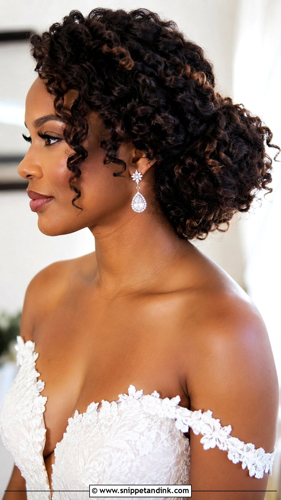 Twist Out Updo Wedding Hairstyle - Snippet and Ink - 20 Natural Hairstyles for Brides