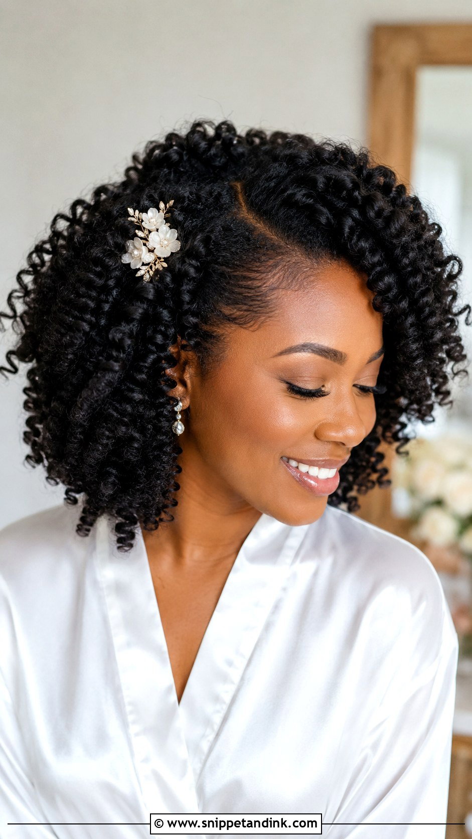 Twist Out Wedding Hair - Snippet and Ink - 15 Natural Hair Wedding Styles African American Black Bride