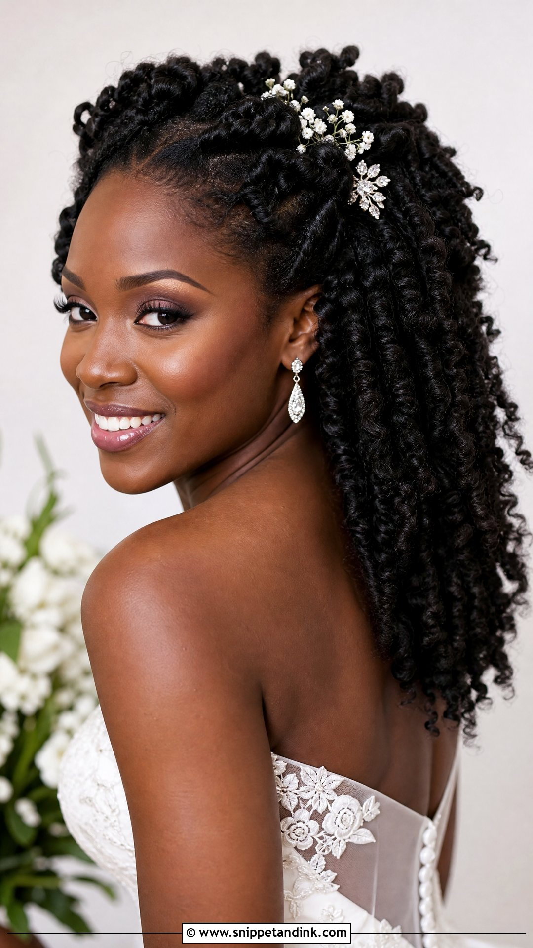Twist Out Wedding Hairstyle - Snippet and Ink - 20 African Bridal Hairstyles