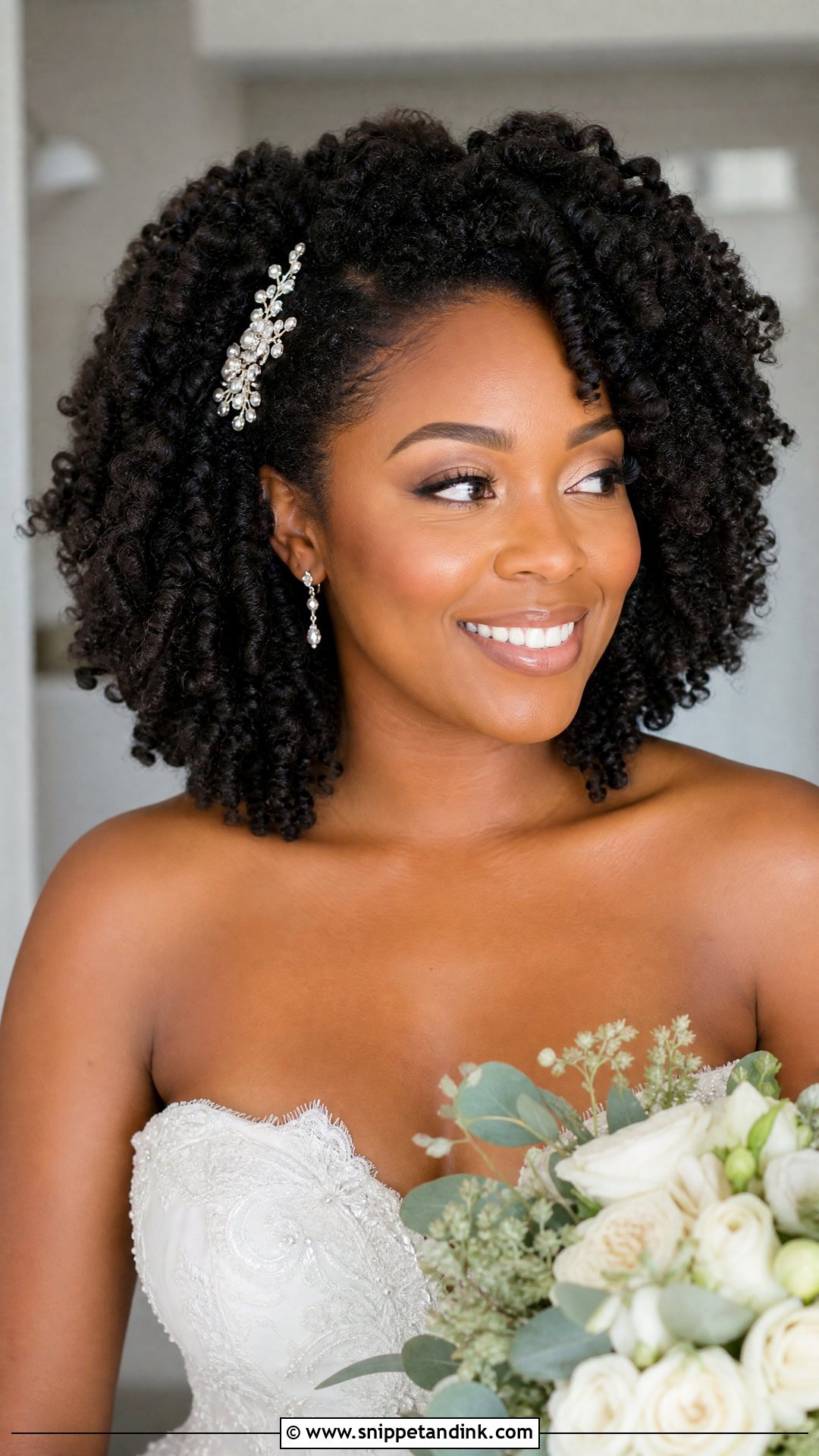 Twist Out Wedding Hairstyle - Snippet and Ink - 25 Bridal Hair Black Women Ideas