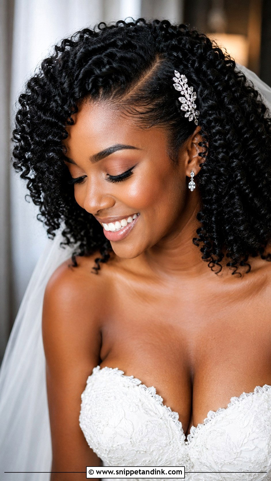 Twist Out With Side Part - Snippet and Ink - 20 Afro Wedding Hair Ideas