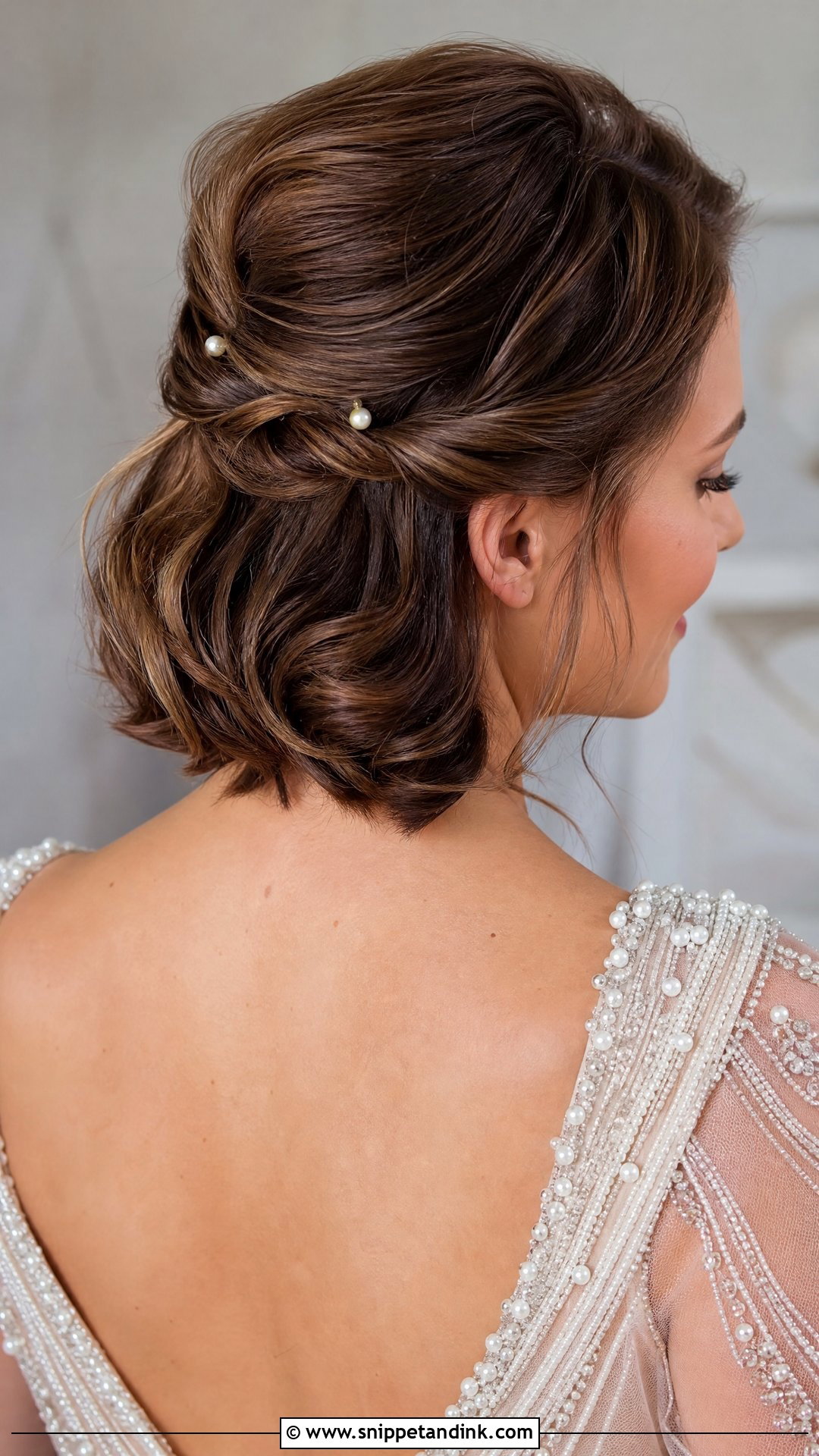 Twisted Back Bob Hairstyle - Snippet and Ink - 20 Short Hair Wedding Hairstyles the Bride