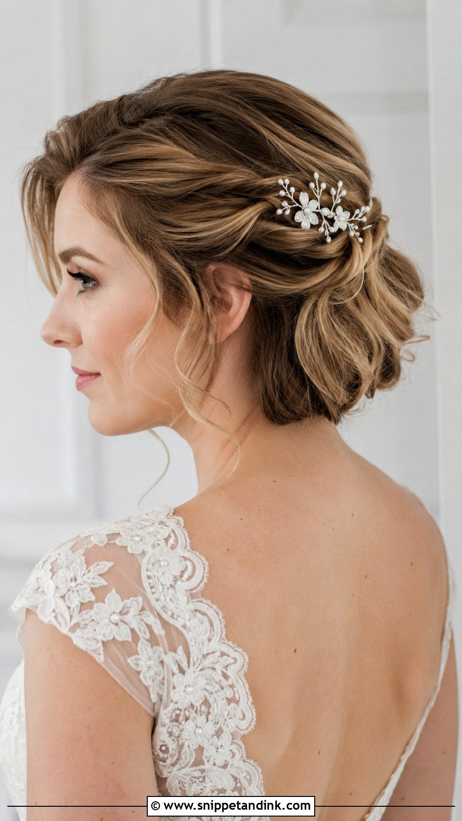 Twisted Back Bob - Snippet and Ink - 25 Short Hair Bride Hairstyles