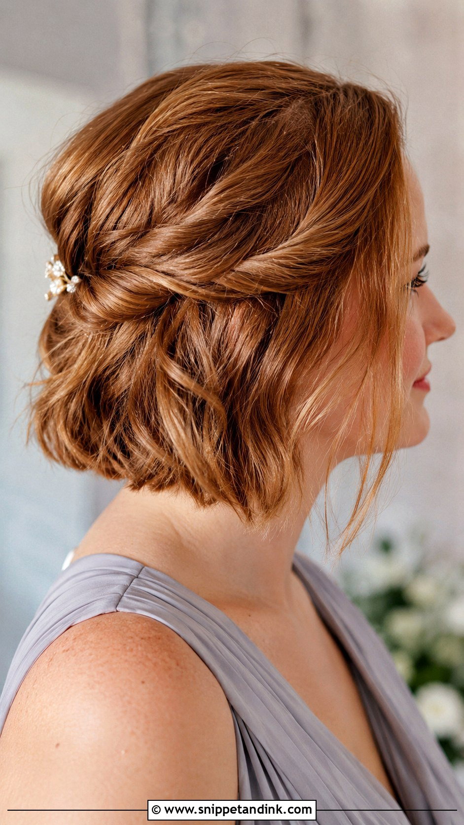 Twisted Bob Bridesmaid Hairstyle - Snippet and Ink - 30 Short Hair Bridesmaid Hairstyles