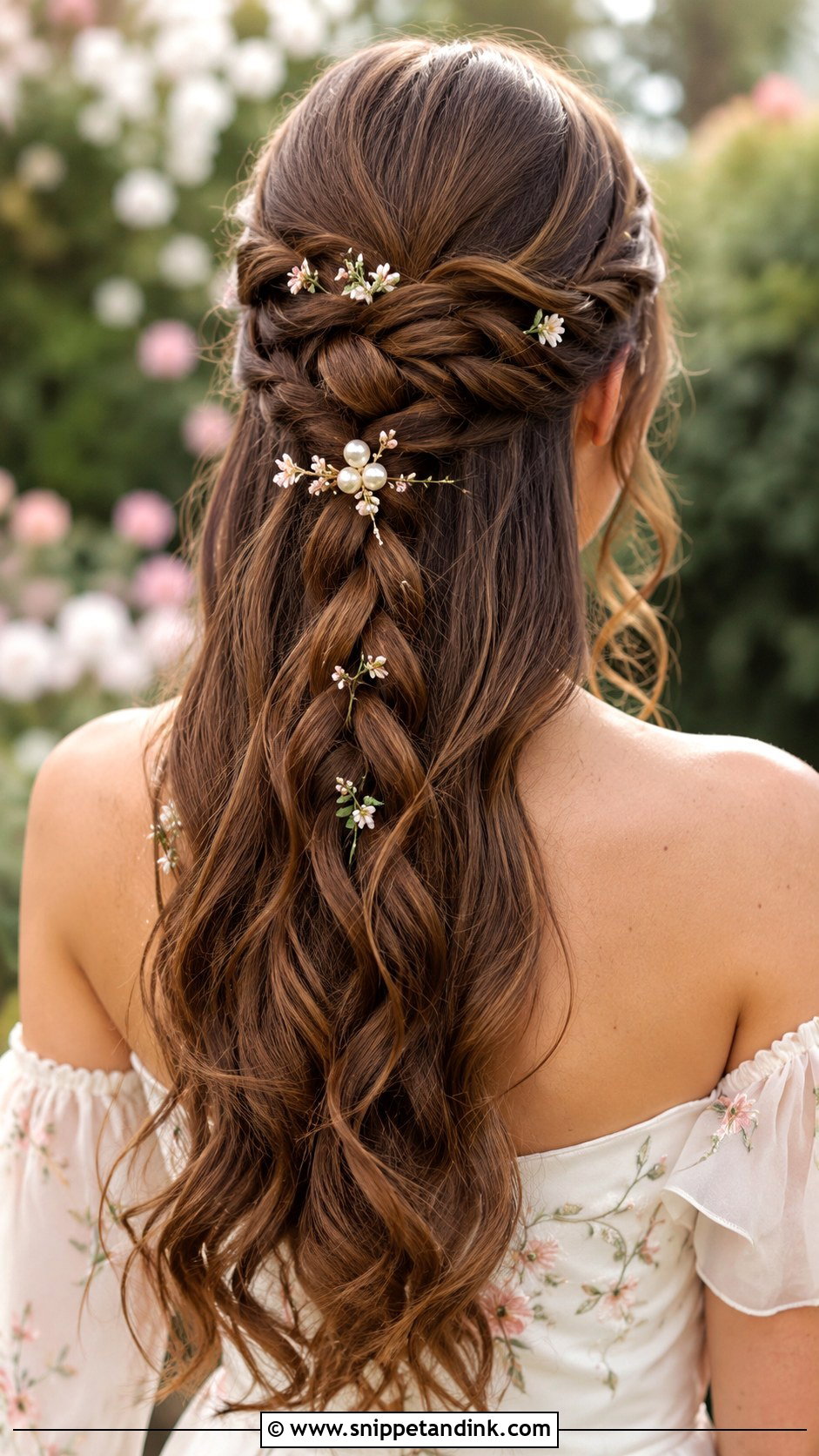 Twisted Braid Half Up for Long Hair - Snippet and Ink - 25 Bridal Braids for Long Hair