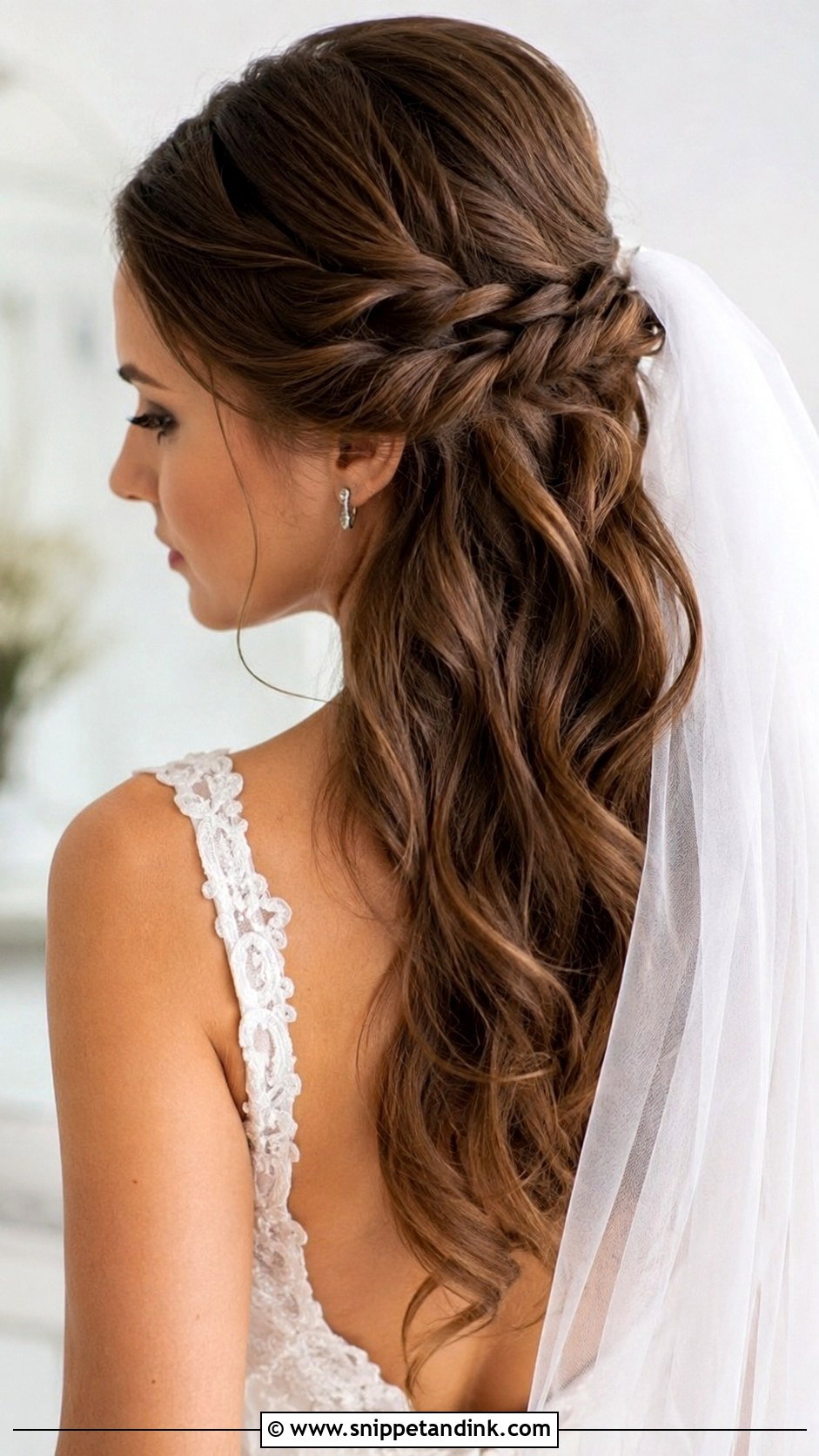 Twisted Braid Half Up - Snippet and Ink - 25 Bridal Hair Braid Ideas