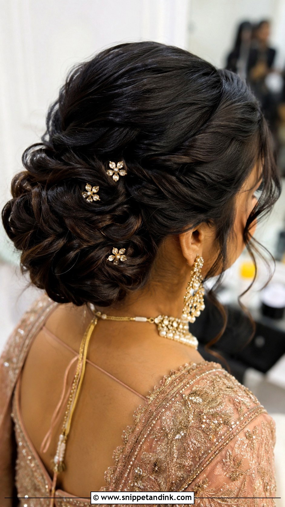 Twisted Bridal Bun - Snippet and Ink - 15 Indian Wedding Bridal Hair Bun Ideas