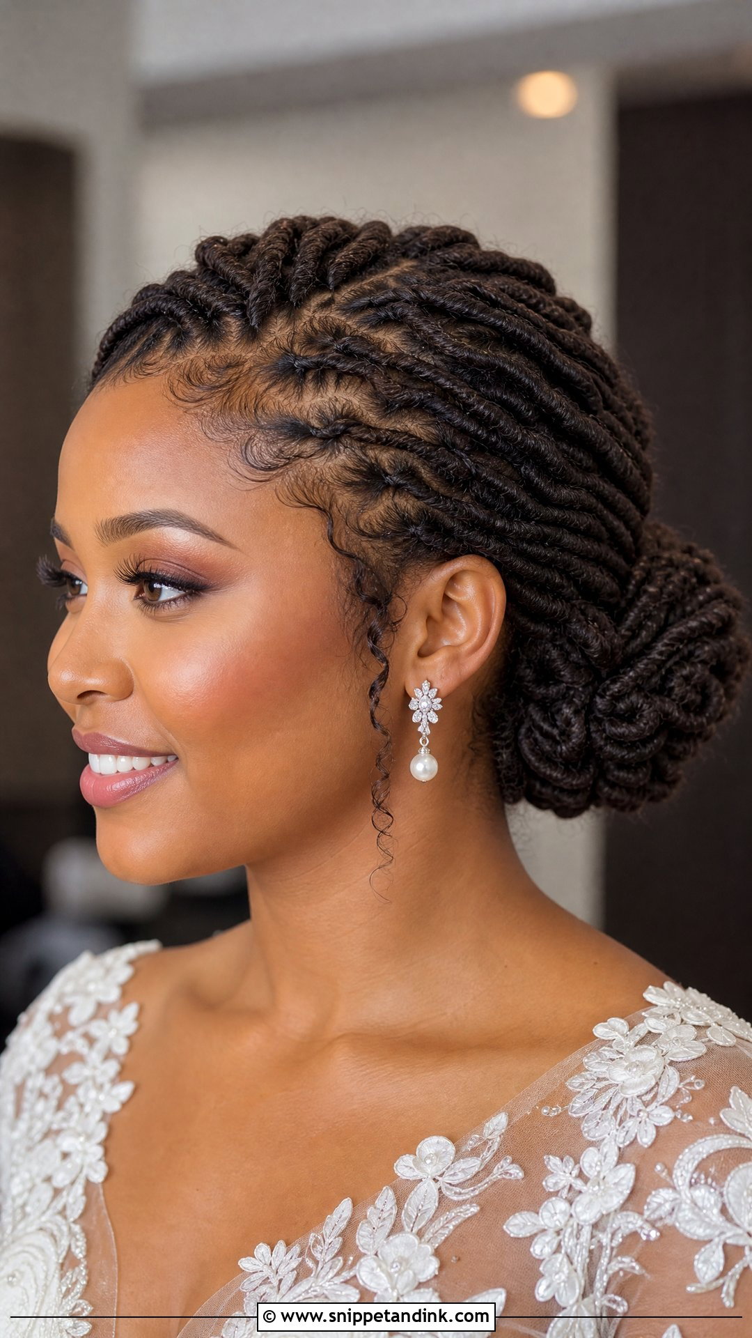 Twisted Bridal Locs Low Bun - Snippet and Ink - 15 Bridal Locs Hairstyles Low Bun
