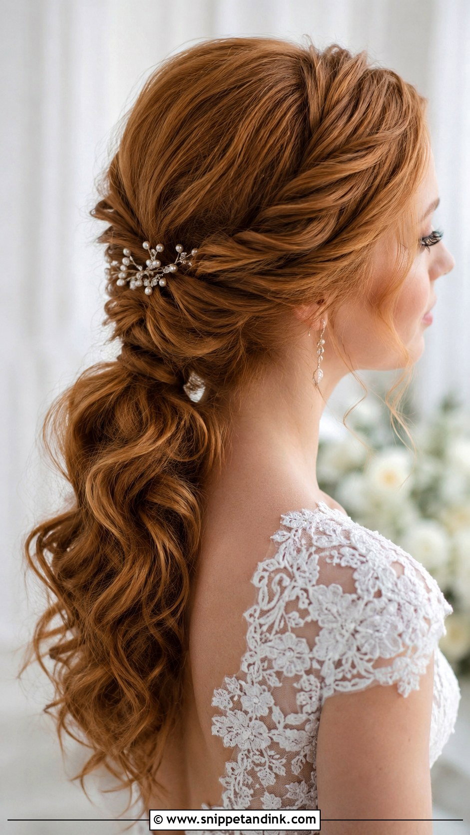 Twisted Bridal Ponytail - Snippet and Ink - 20 Bridal Hair Pony Ideas