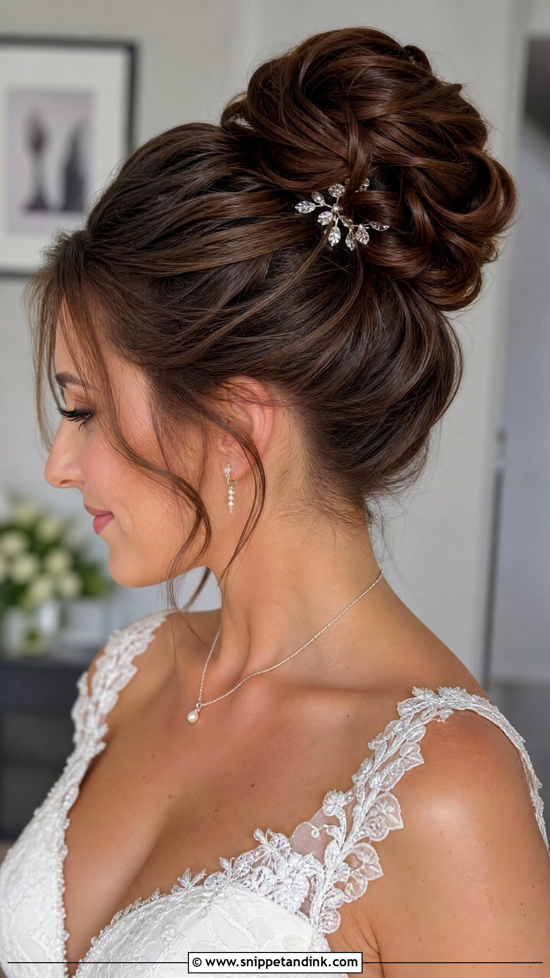 Twisted Bride High Bun - Snippet and Ink - 15 Bride High Bun Hairstyles