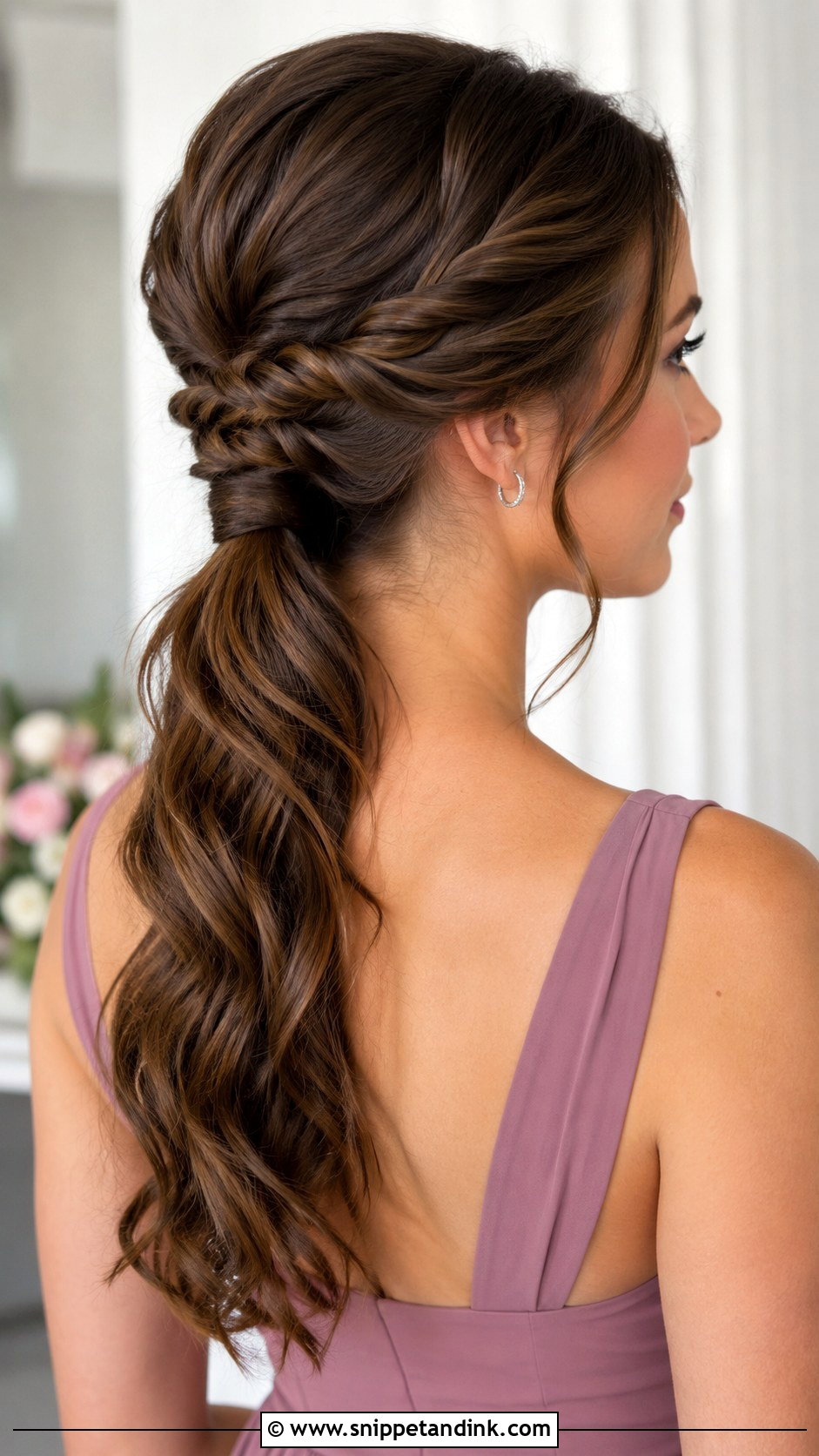 Twisted Bridesmaid Low Ponytail - Snippet and Ink - 20 Bridesmaid Low Ponytail Ideas