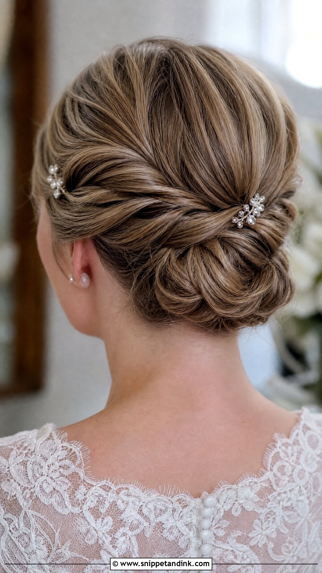 Twisted Bun For Short Hair Wedding - Snippet and Ink - 15 Bun for Short Hair Wedding Ideas