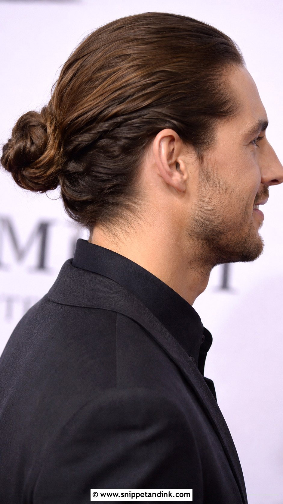 Twisted Bun Groom Hairstyle - Snippet and Ink - 20 Long Hair Groom Ideas