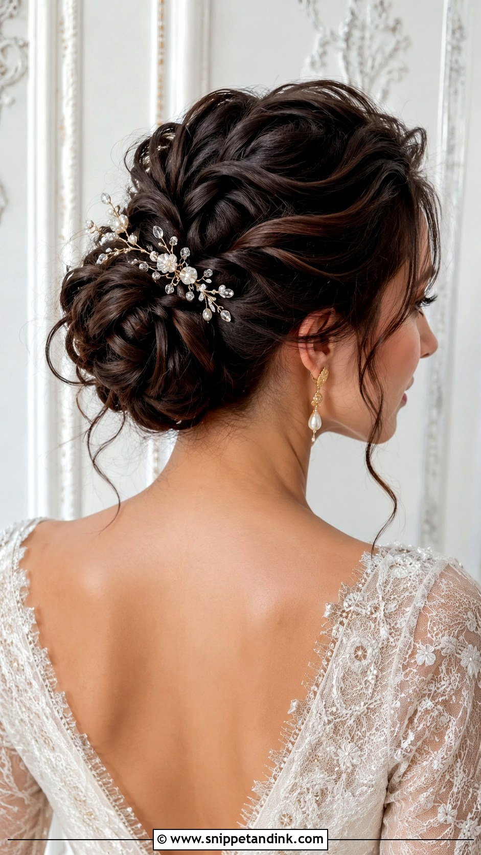 Twisted Bun With Accessories - Snippet and Ink - 35 Bridal Hair Ideas