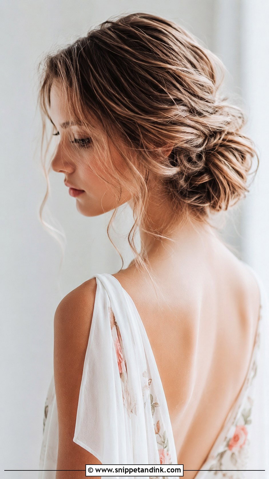 Twisted Bun With Face Framing Tendrils - Snippet and Ink - 20 Upstyles for Medium Hair Wedding Guest Ideas