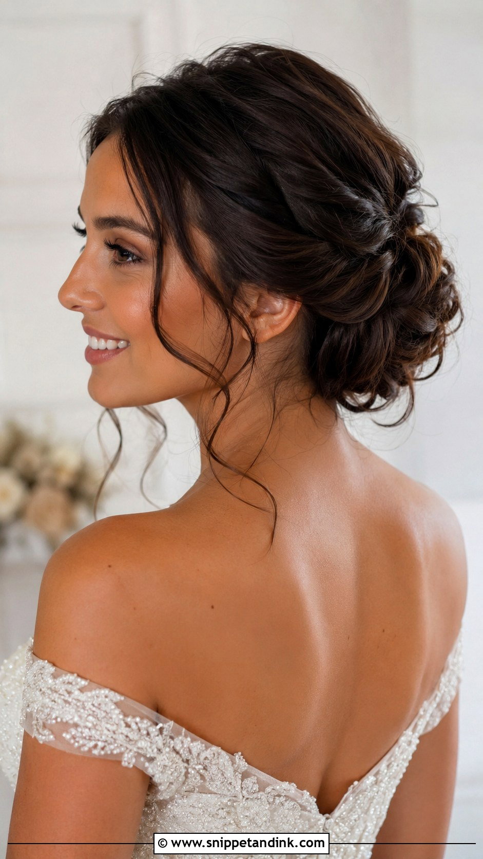 Twisted Chignon Wedding Upstyle - Snippet and Ink - 15 Wedding Upstyles Medium Length Ideas