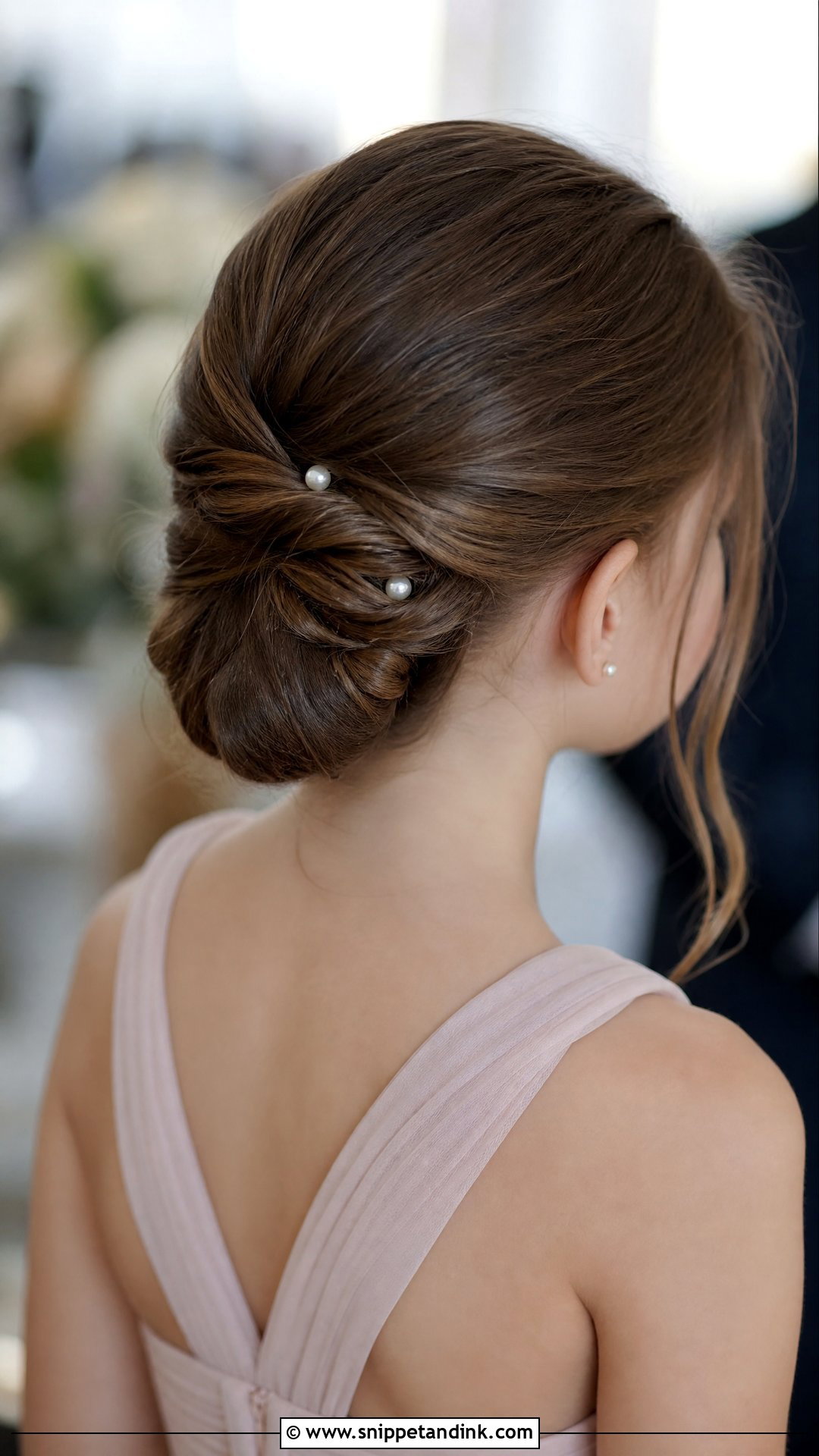 Twisted Chignon for Junior Bridesmaids - Snippet and Ink - 20 Kids Hair Styles for Wedding