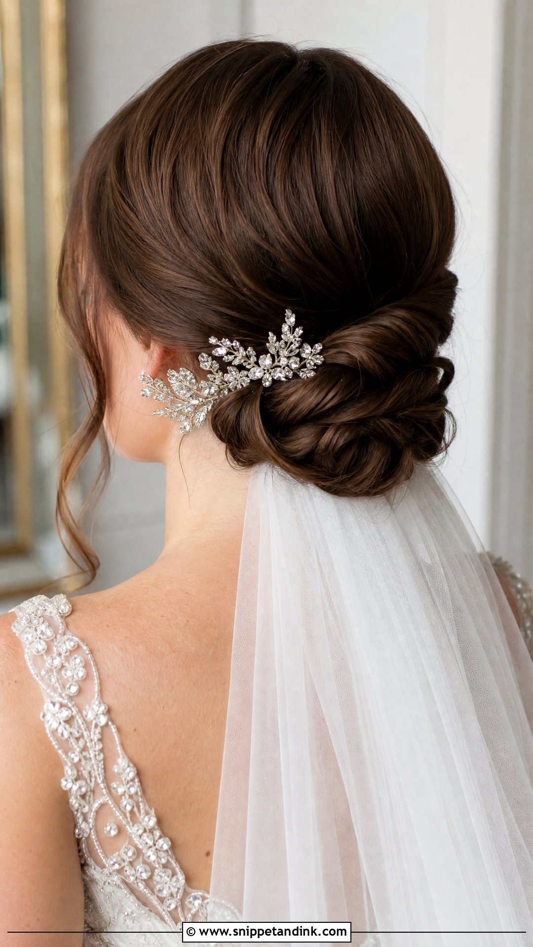 Twisted Chignon for Short Hair - Snippet and Ink - 20 Short Hair Wedding Ideas