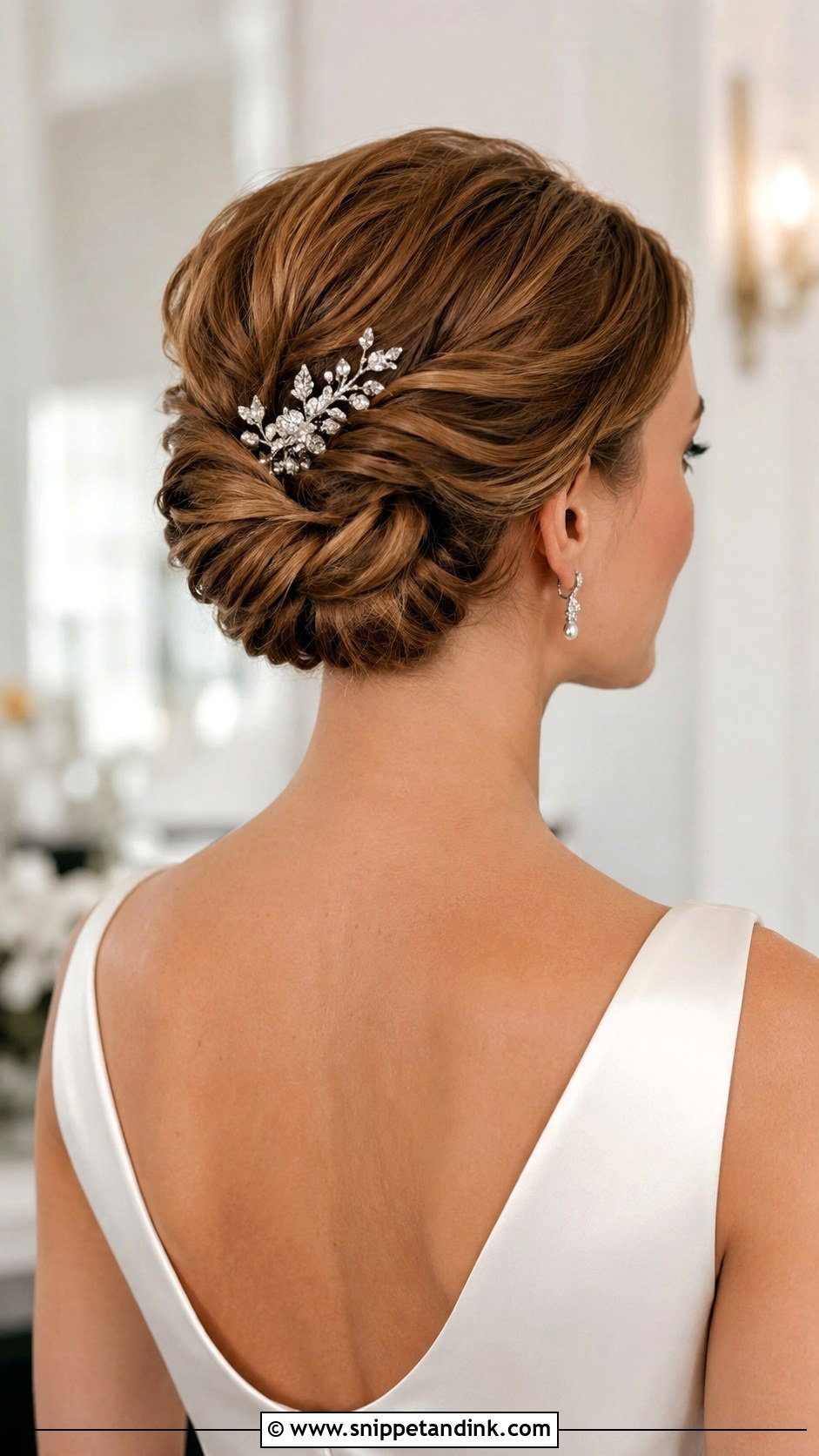 Twisted Chignon for Short Hair Bride - Snippet and Ink - 20 Hairdos for Short Hair Wedding