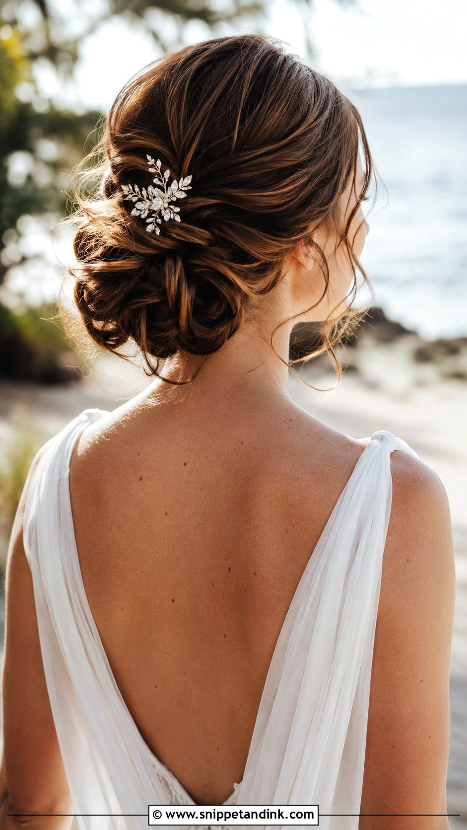 Twisted Chignon - Snippet and Ink - 20 Beach Wedding Hair Updo Ideas