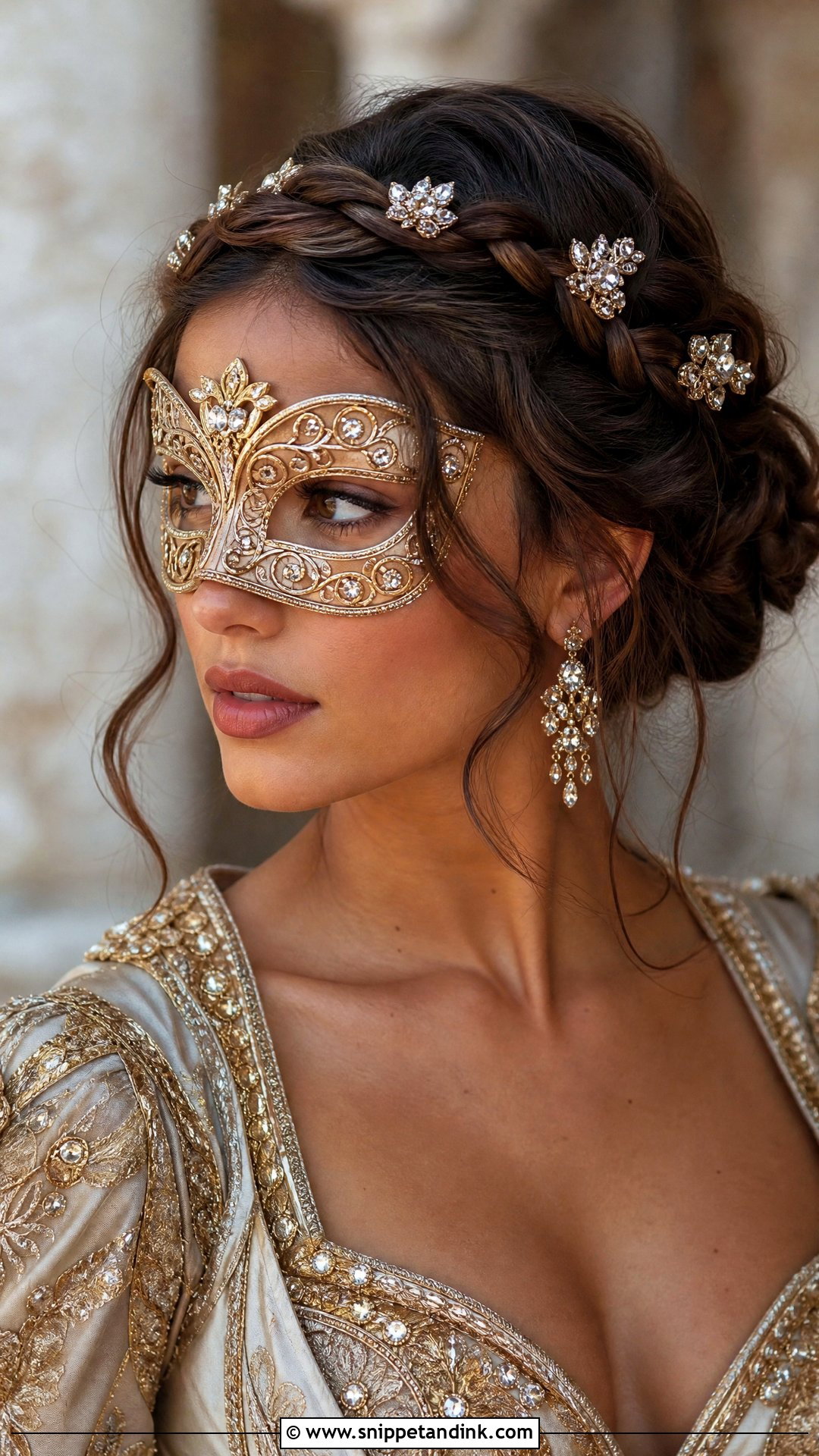 Twisted Crown Braid - Snippet and Ink - 20 Hairstyles for Masquerade Ball