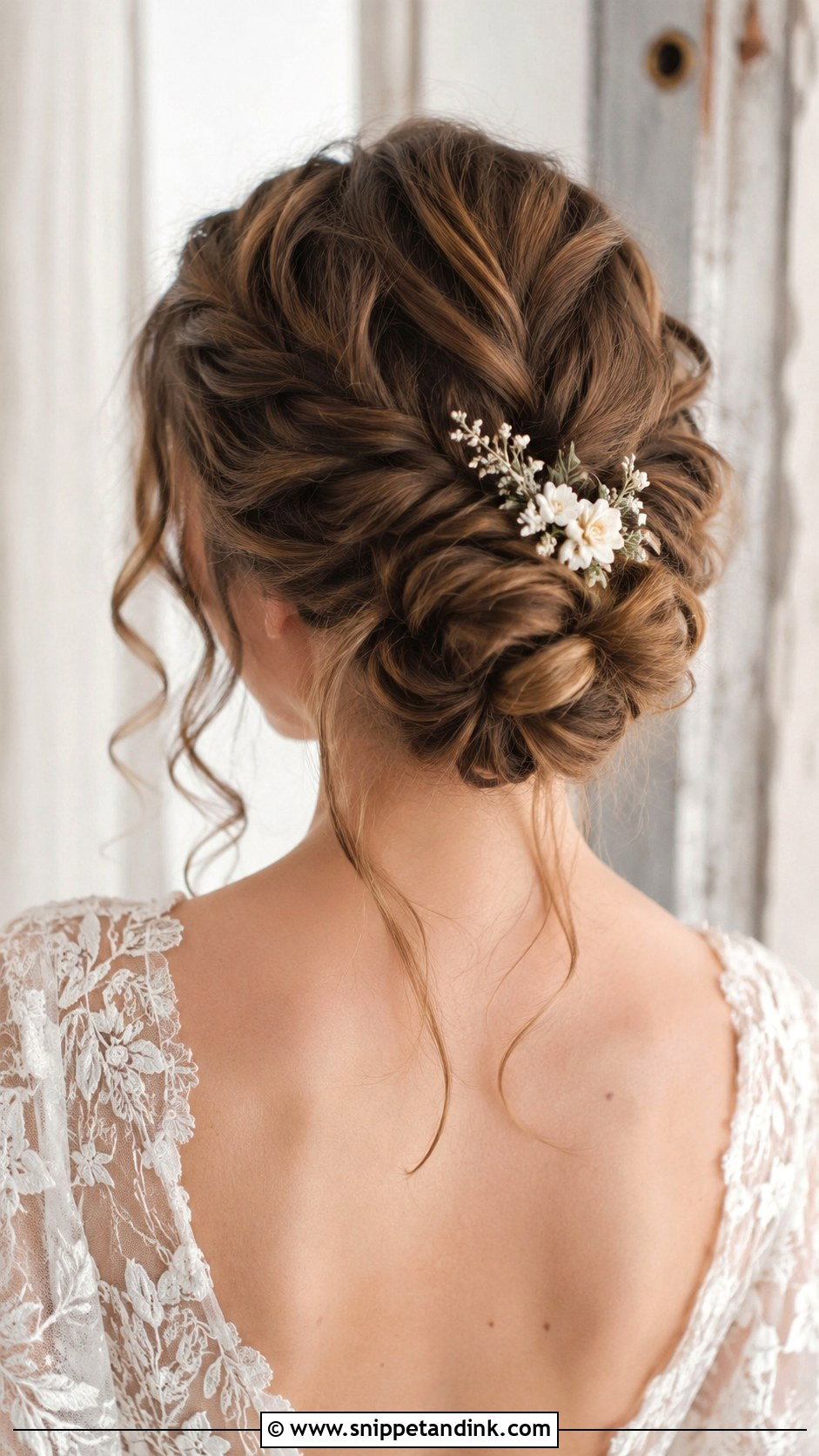 Twisted Crown Bun for Brides - Snippet and Ink - 25 Bride Hair Bun Ideas