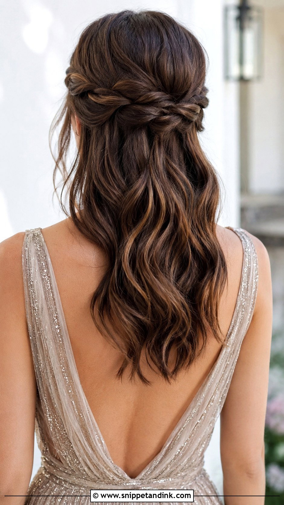 Twisted Crown Half Up - Snippet and Ink - 25 Half-Up Mother of the Bride Hair Ideas