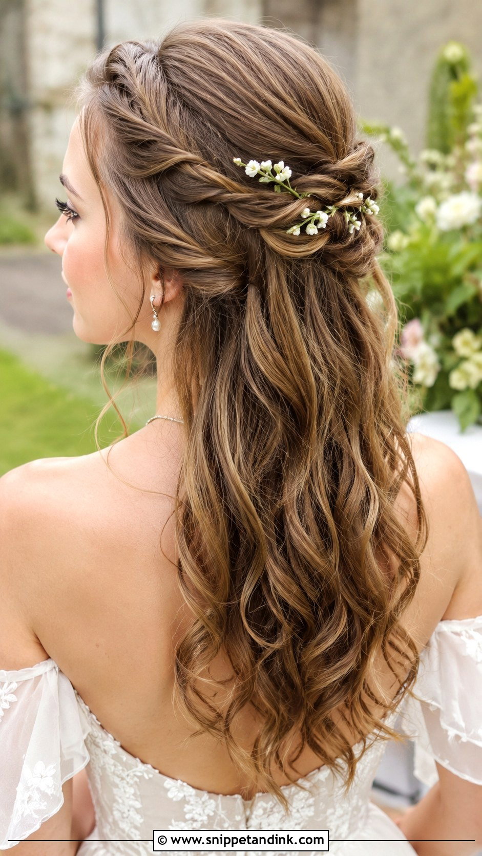 Twisted Crown Half Up Half Down - Snippet and Ink - 20 Bride Half-Up Half-Down Ideas