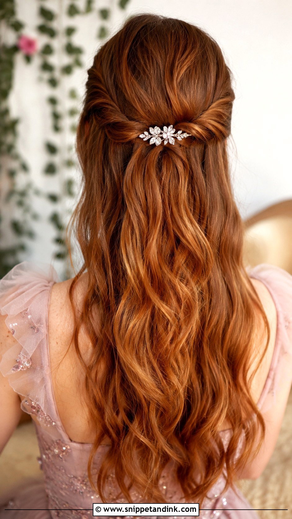 Twisted Crown Half Up Style - Snippet and Ink - 25 Wedding Guest Hairstyles Short Hair