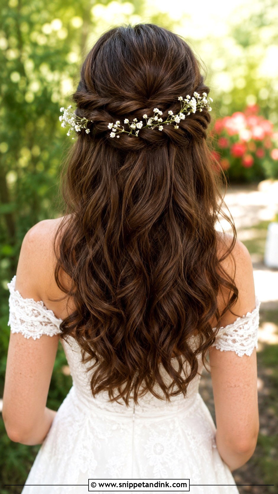 Twisted Crown Half Up Wedding Hair - Snippet and Ink - 20 Medium Half-Up Half-Down Wedding Hair Ideas