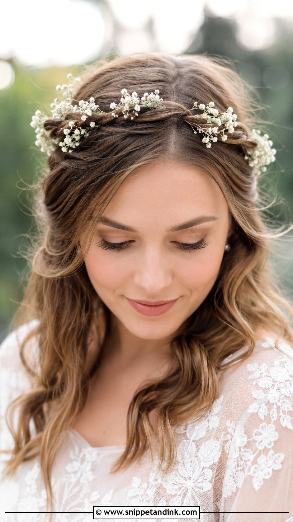 Twisted Crown Halo - Snippet and Ink - 30 Long Hair Wedding Styles