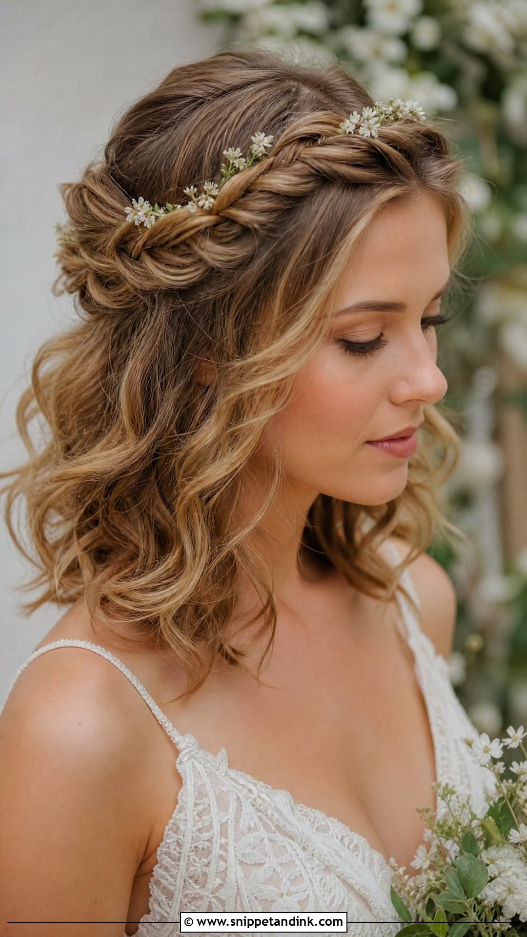 Twisted Crown Long Bob - Snippet and Ink - 20 Long Bob Wedding Hairstyles