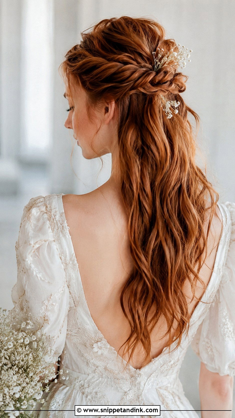 Twisted Crown Open Hairstyle - Snippet and Ink - 25 Open Hair Bride Ideas