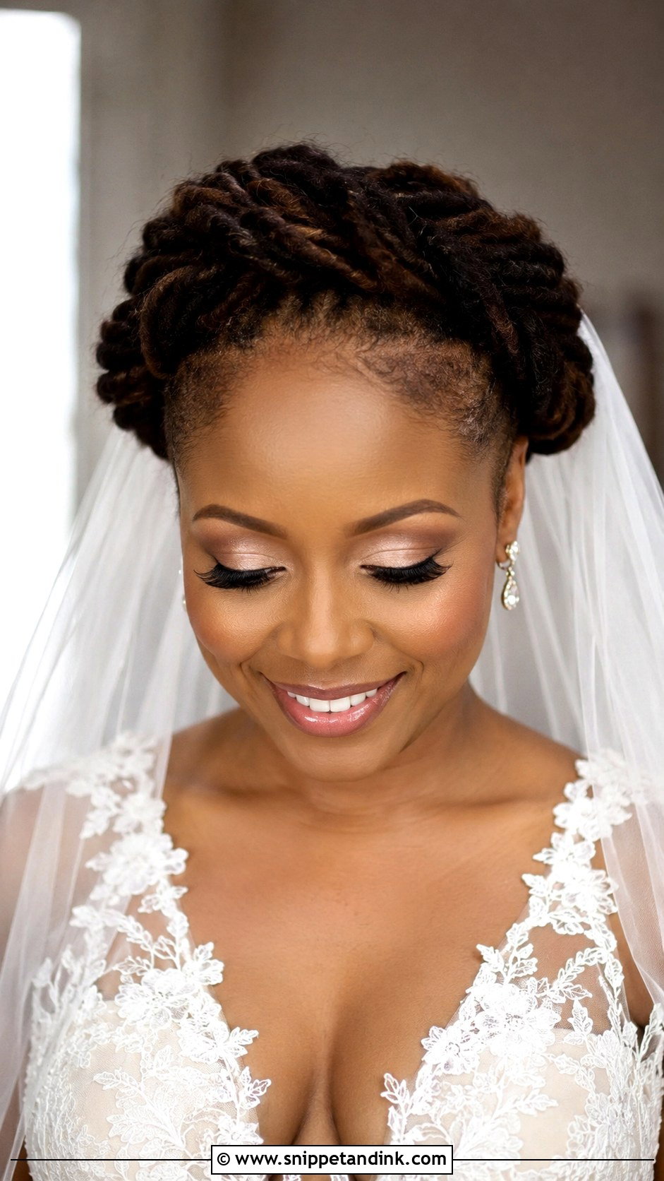 Twisted Crown Updo - Snippet and Ink - 25 Bridal Locs Hairstyles