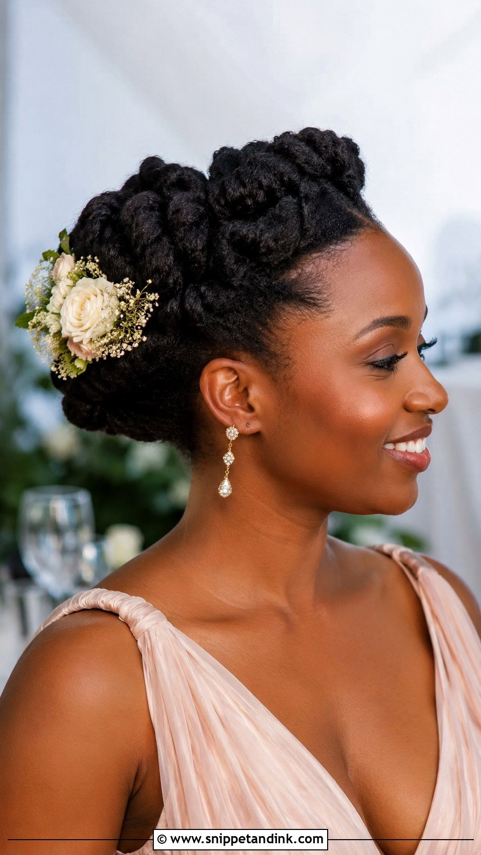 Twisted Crown Updo for Black Women - Snippet and Ink - 25 Wedding Guest Hairstyles Black Women