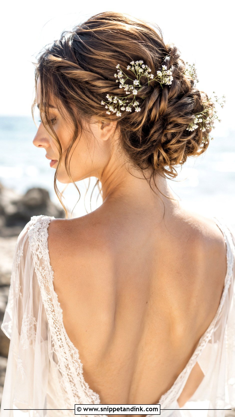 Twisted Crown Updo - Snippet and Ink - 20 Beach Wedding Hair Updo Ideas