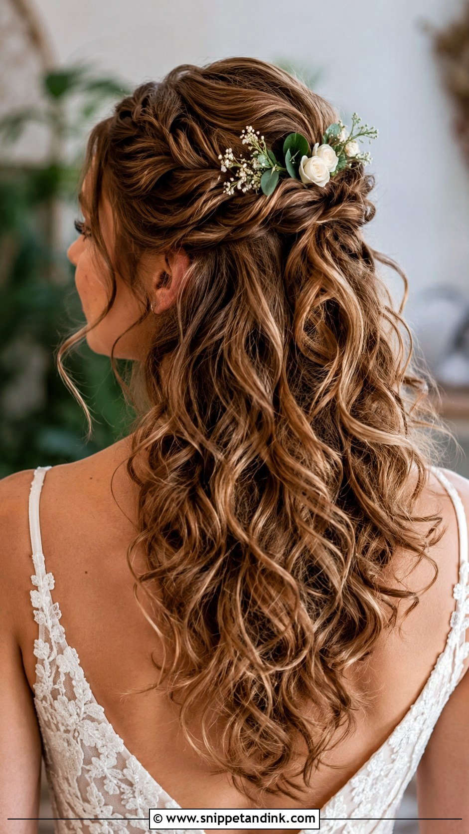 Twisted Crown With Loose Curls - Snippet and Ink - 25 Edgy Wedding Hairstyles