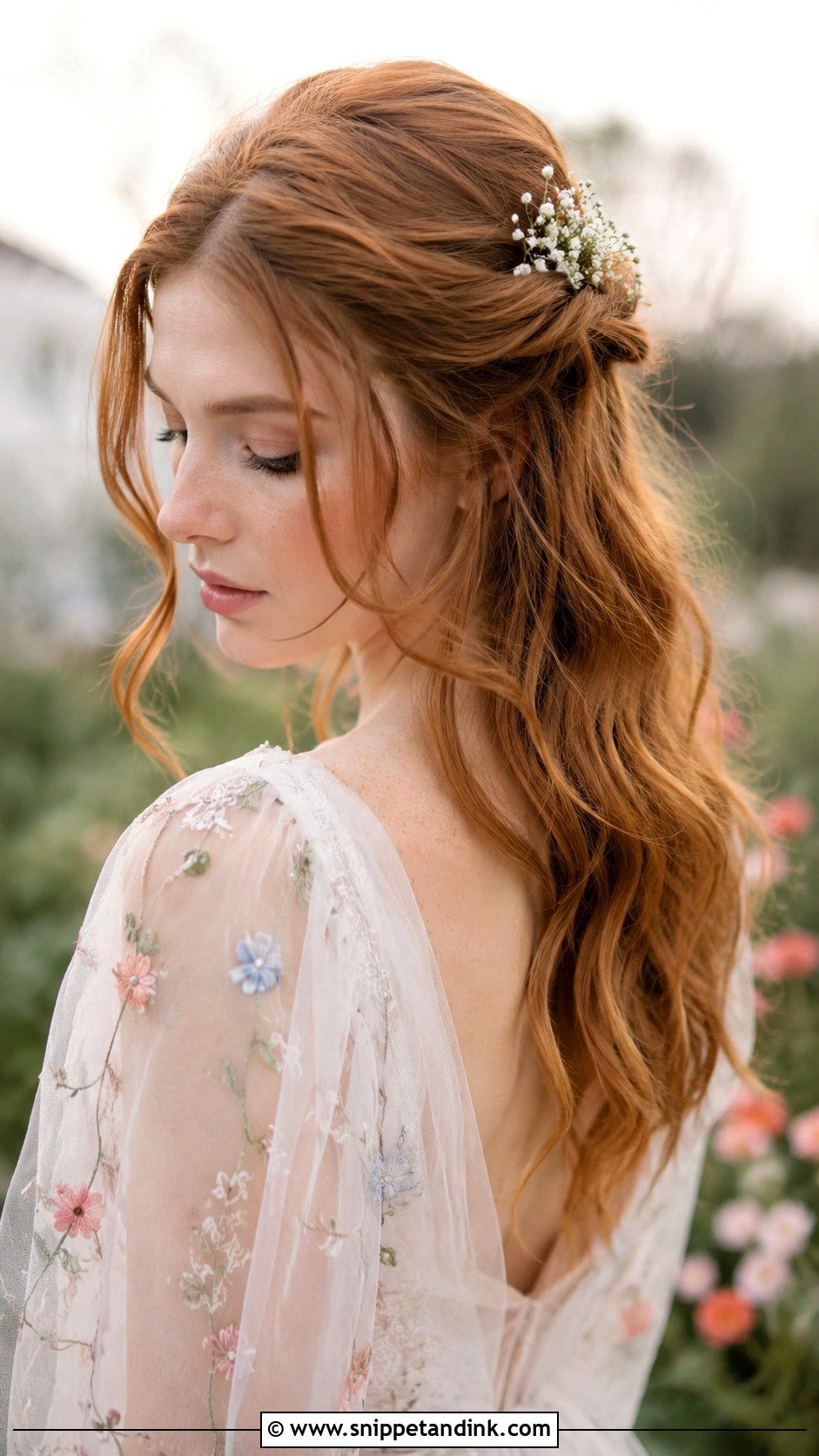 Twisted Crown With Loose Hair - Snippet and Ink - 25 Engagement Bride Hairstyle Ideas