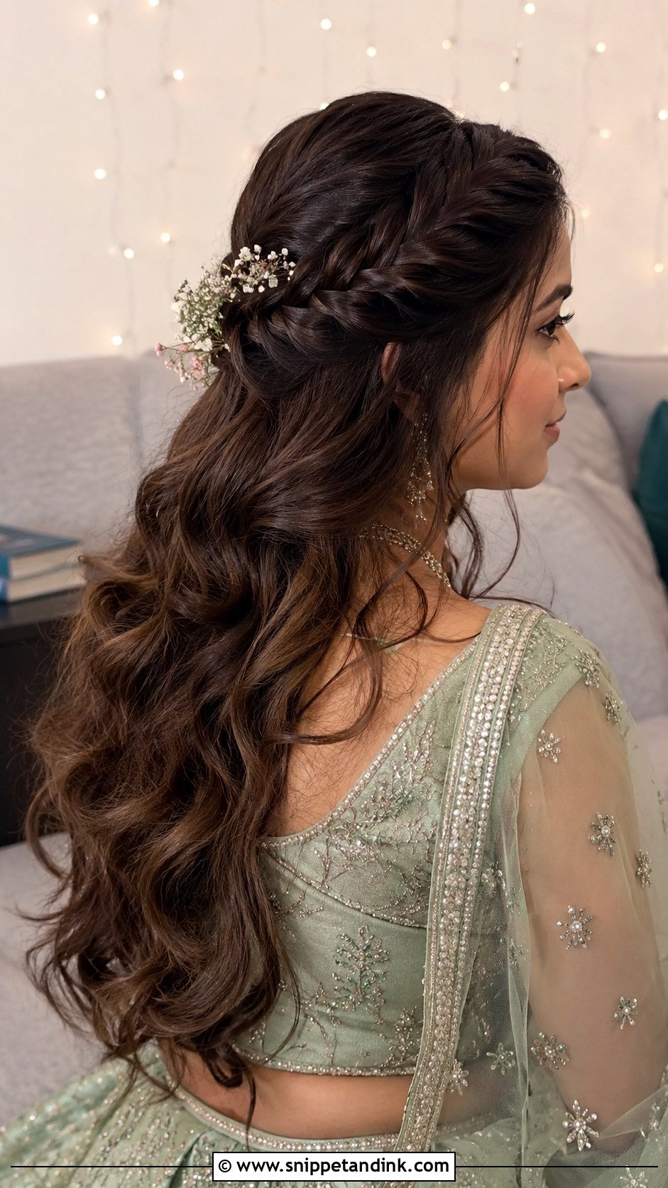 Twisted Crown With Open Hair - Snippet and Ink - 20 Latest Indian Wedding Bridal Hairstyle Ideas
