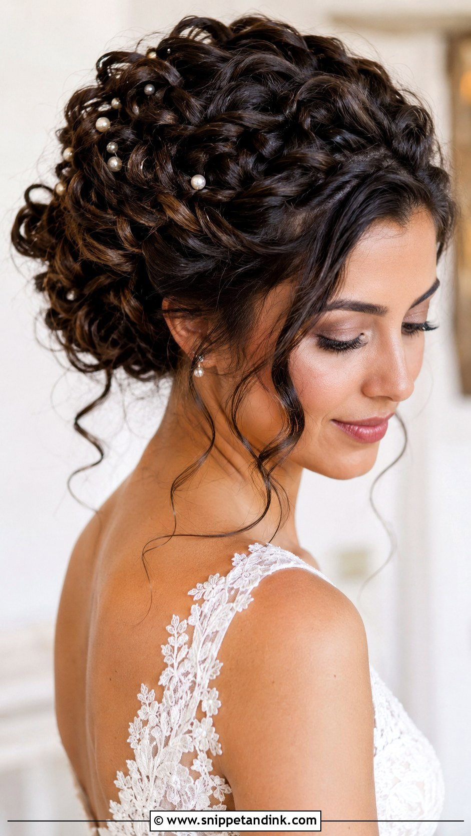 Twisted Curly Bridal Updo - Snippet and Ink - 30 Curly Wedding Hairstyles