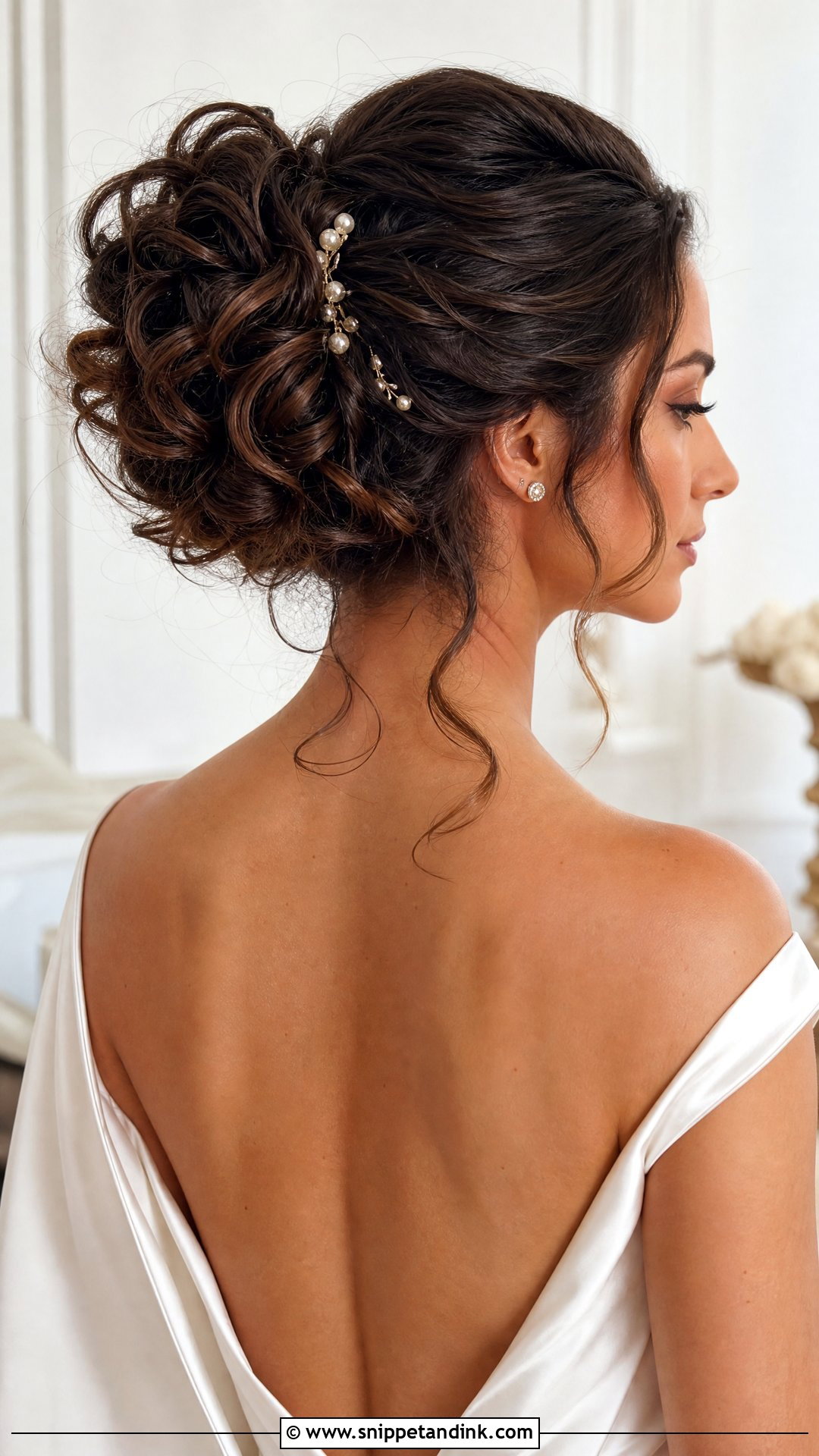 Twisted Curly Bun Wedding Hairstyle - Snippet and Ink - 20 Curly Bun Wedding Hairstyles