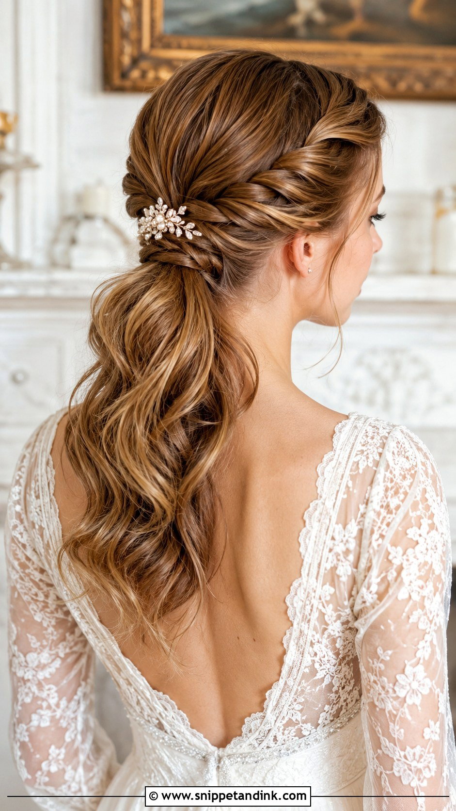 Twisted Half Pony Wedding Hairstyle - Snippet and Ink - 25 Half Pony Wedding Hairstyles