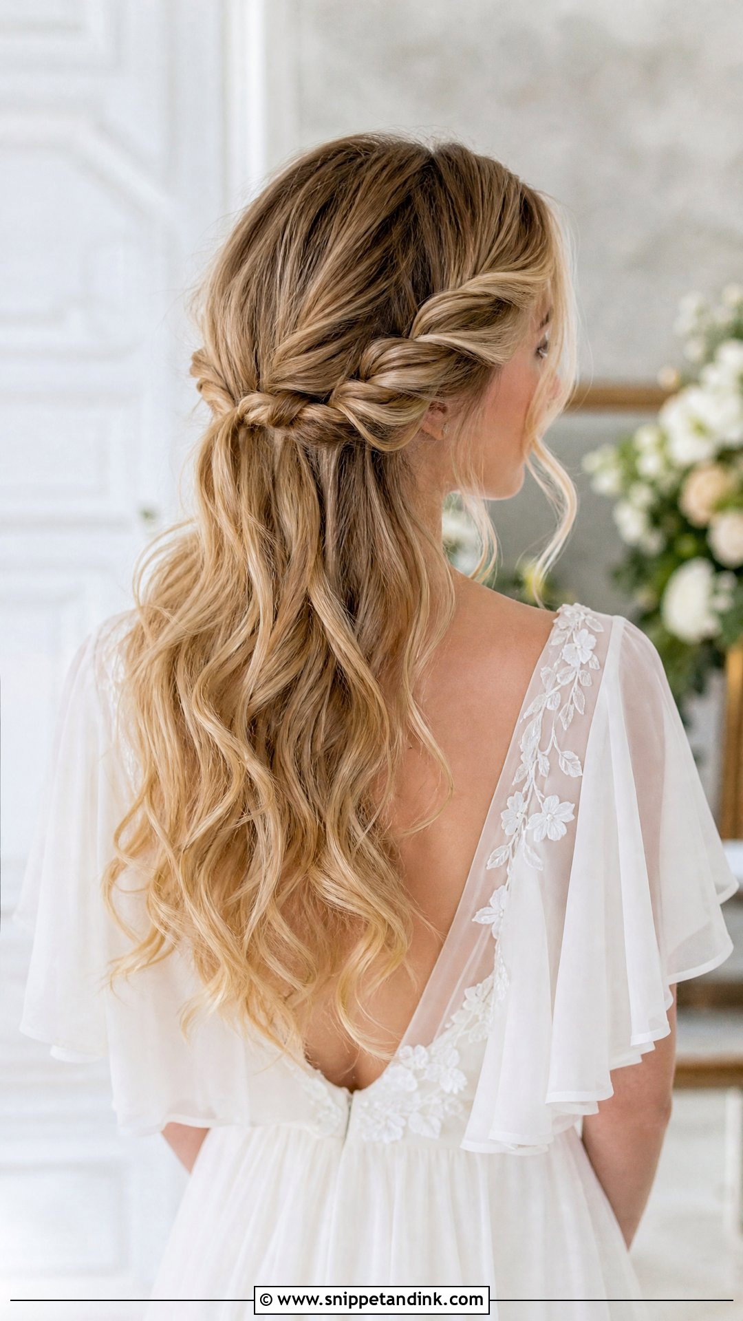 Twisted Half Ponytail Wedding Hairstyle - Snippet and Ink - 20 Half Ponytail Wedding Hairstyles